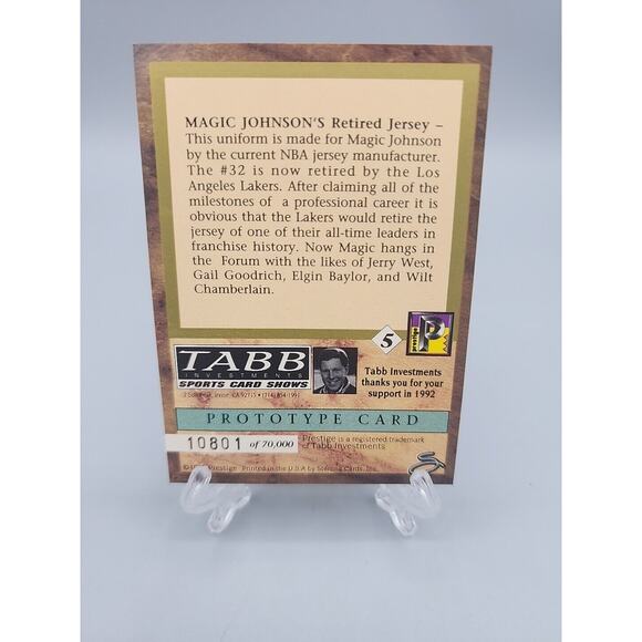 Magic Johnson Prototype Promo Card TABB Investments 1992 NBA /70000 Trading Card - Picture 2 of 6